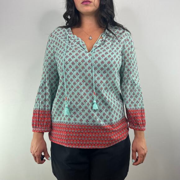 Boden Turquoise Floral Tunic Blouse - Picture 7 of 10